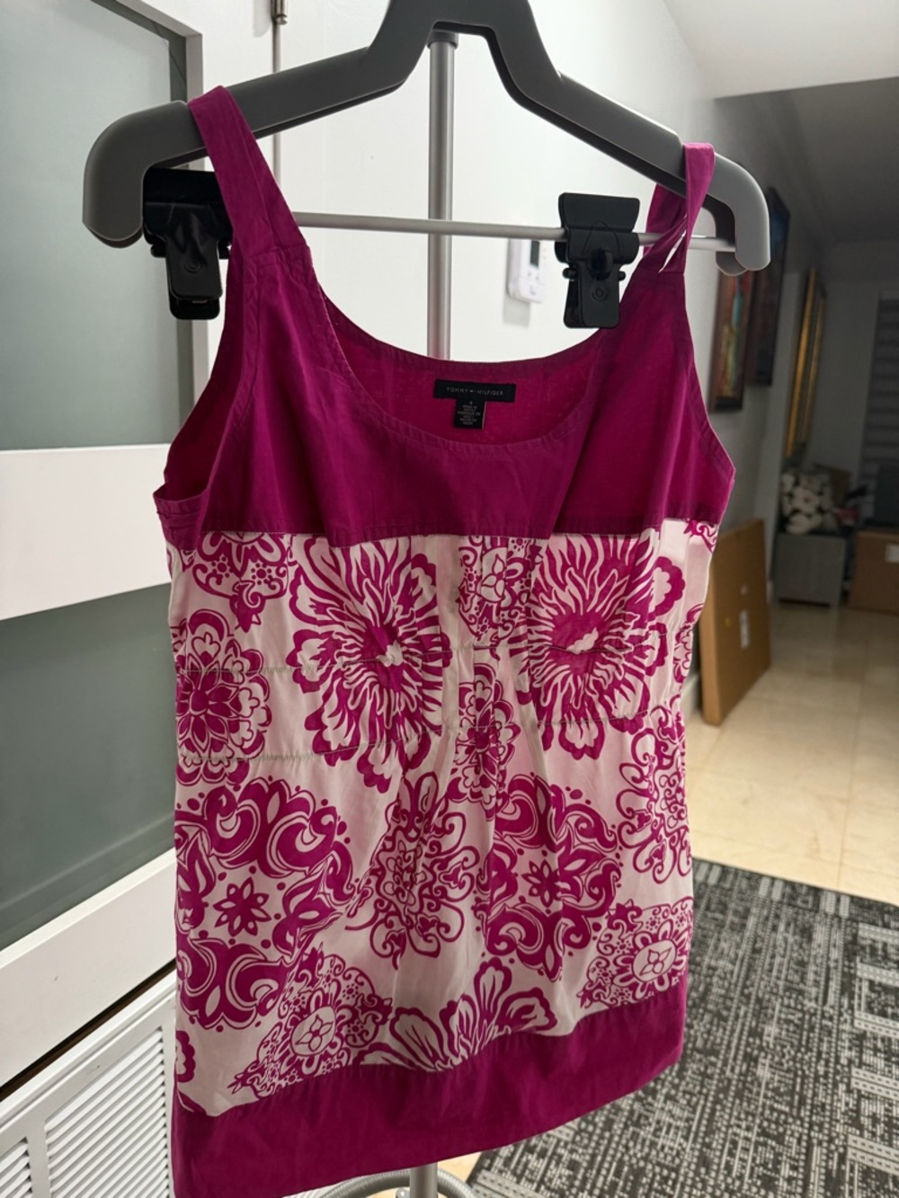 Tommy Hilfiger Fuchsia and White Floral Camisole